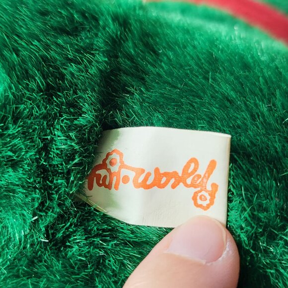 Vintage Fun World Christmas Frog Plush Stuffed Animal with Santa Hat NON WORKING - Picture 6 of 9